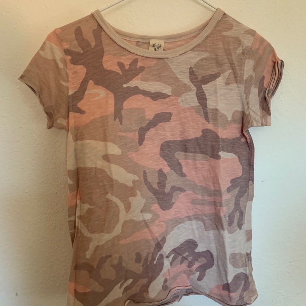 Free People pink camo tee
